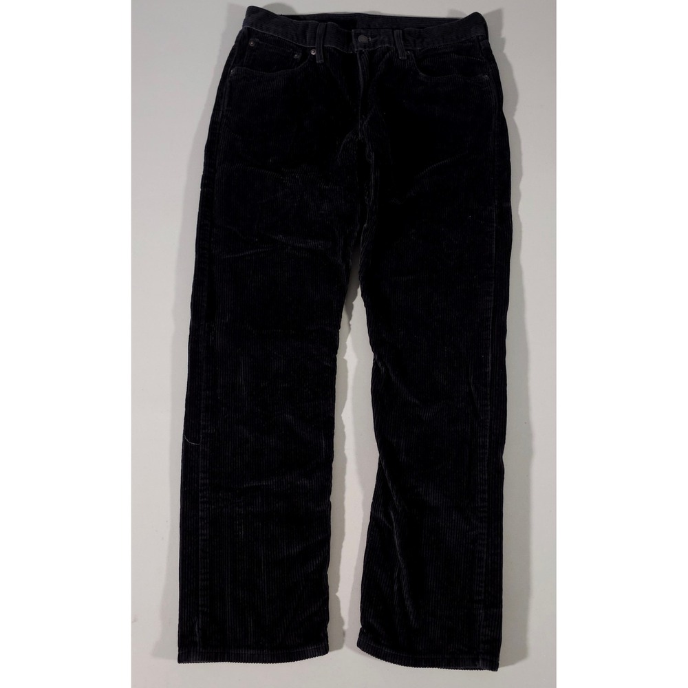 Levi's Corduroy Pants Mens 31x30 Black Straight Leg 5 Pocket Trousers
